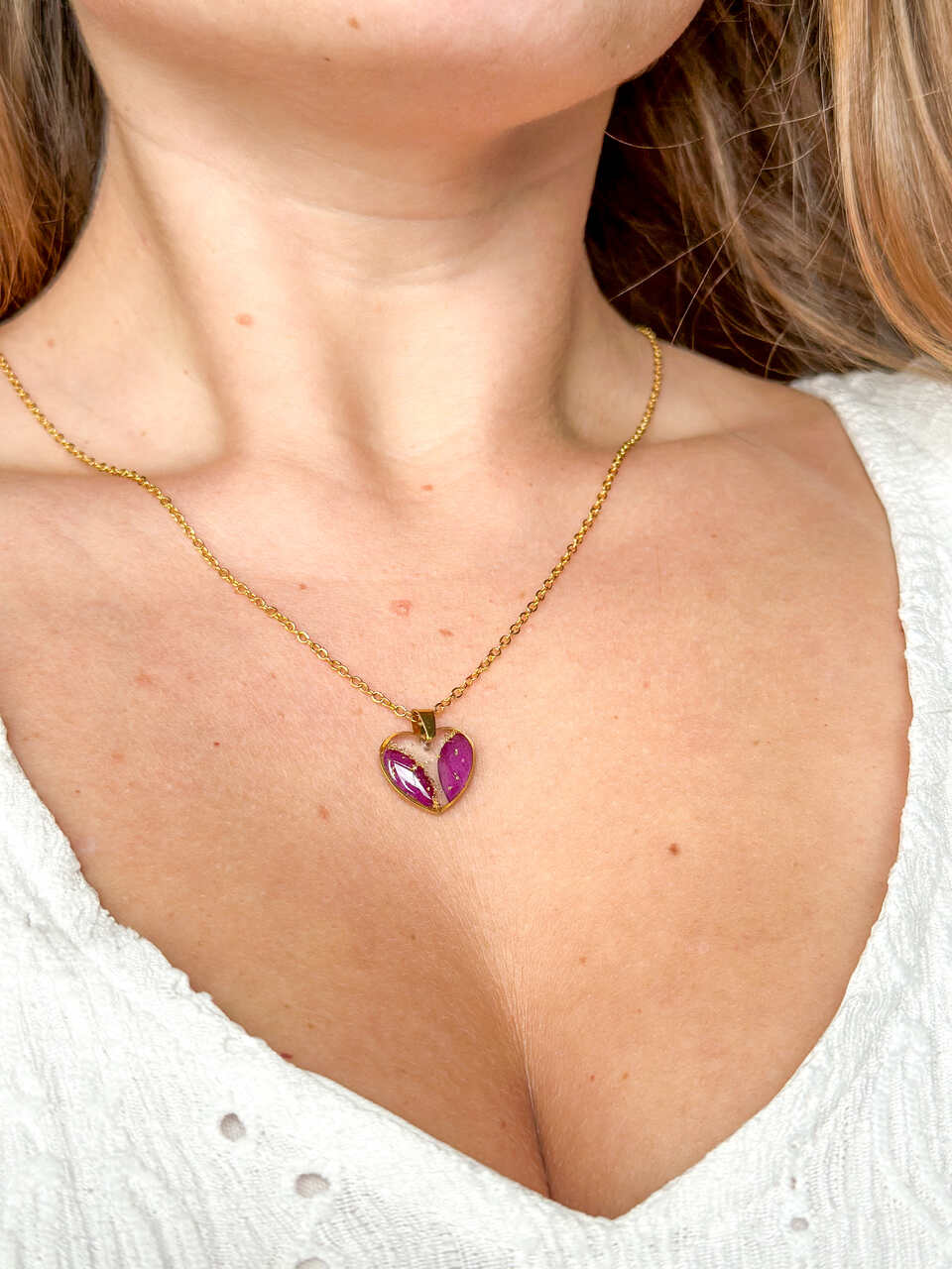 Naszyjnik z goździkiem serce - obrazek 3