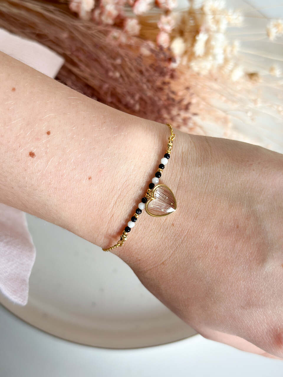 Bransoletka z sierścią pupila i kamieniami naturalnymi - personalizuj