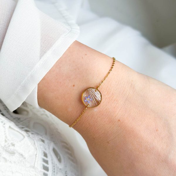 bransoletka z sierścią zwierzaka, bransoletka z wibrysami, bransoletka z niezapominajką