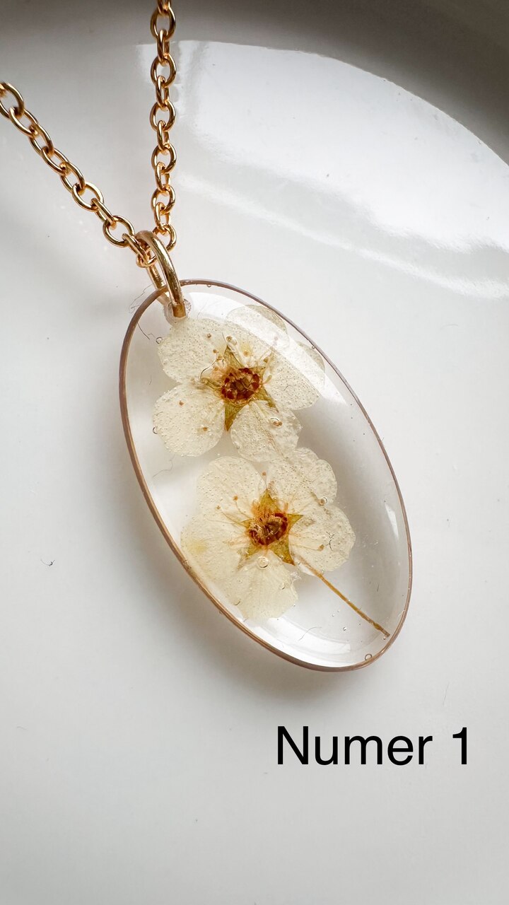 naszyjnik z kwiatów zalanych żywicą, biżuteria z prawdziwych kwiatów, ręcznie robiona biżuteria z żywicy, biżuteria z suszonych kwiatów, złoty naszyjnik elipsa, złoty medalion z kwiatem, nietypowy pomysł na prezent dla niej, biżuteria handmade, naszyjnik z żywicy z kwiatami, biżuteria artystyczna, biżuteria z natury, biżuteria z żywicy epoksydowej, delikatna biżuteria dla niej, unikalny prezent dla kobiety, naszyjnik z prawdziwymi kwiatami, biżuteria z żywicy handmade, kwiaty zatopione w żywicy, biżuteria dla miłośniczki natury