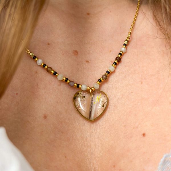 Naszyjnik z sierścią Twojego zwierzaka i kamieniami - personalizuj